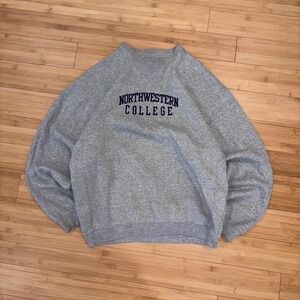 Grey boxy vintage gear northwestern college  Crewneck